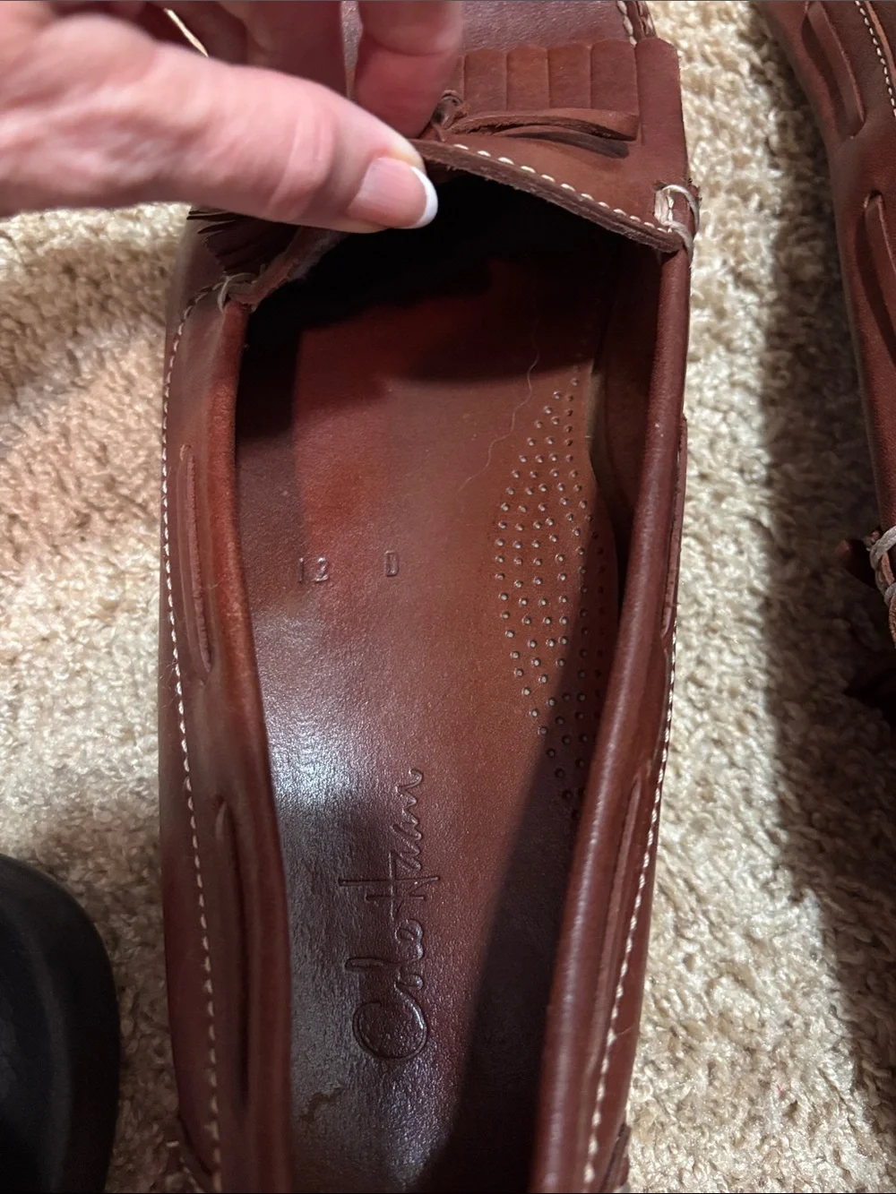 Cole Haan Brown Leather Tassel Kiltie Loafers